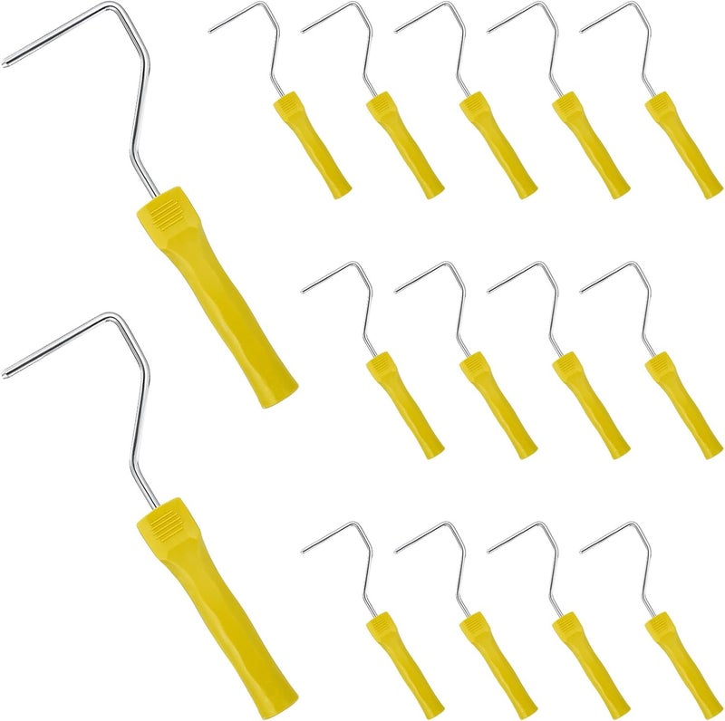 Tolare 4 Inch Paint Roller Frame, Paint Roller Handle with Plastic Threaded Grip Handle, Roller Frame Fits for 4" Mini Roller, Mini Roller Frame Can Use for Extension Pole - Yellow, Pack of 15 - Image 1